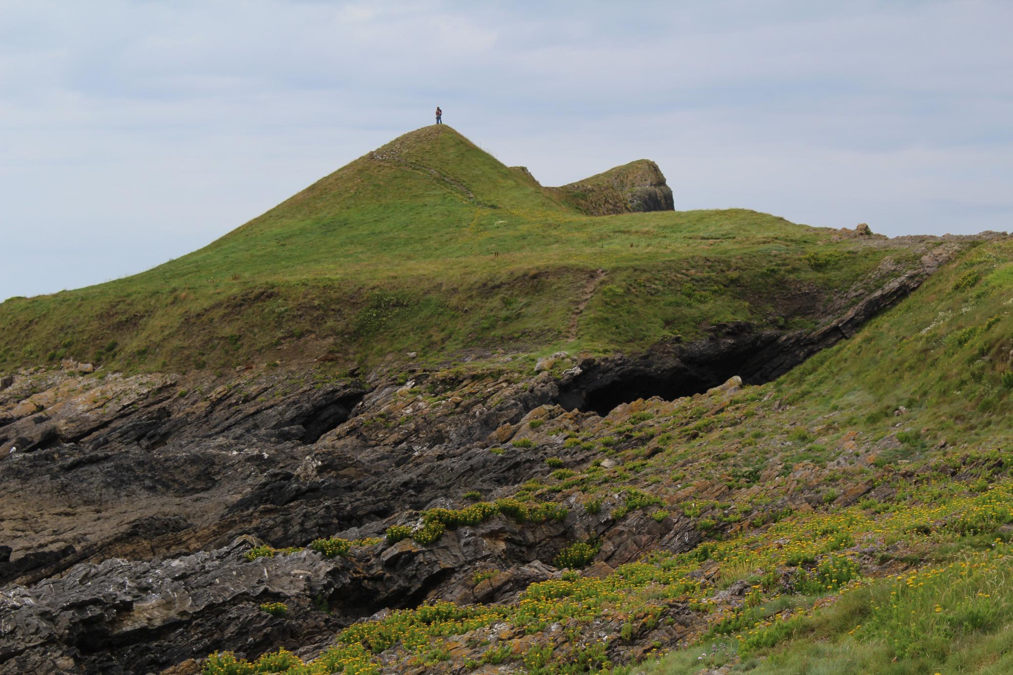 Saturday 30th July, Britt & Andy on the Worms Head, Rhossili.