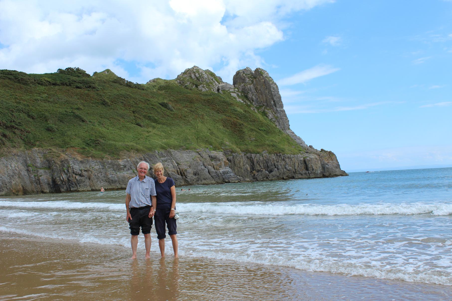 Saturday 30th July, Trish & Tim at Tor Bay, Gower.