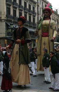 Saturday 21st March, Catelonian Street Procession, La Rambla, Barcelona.