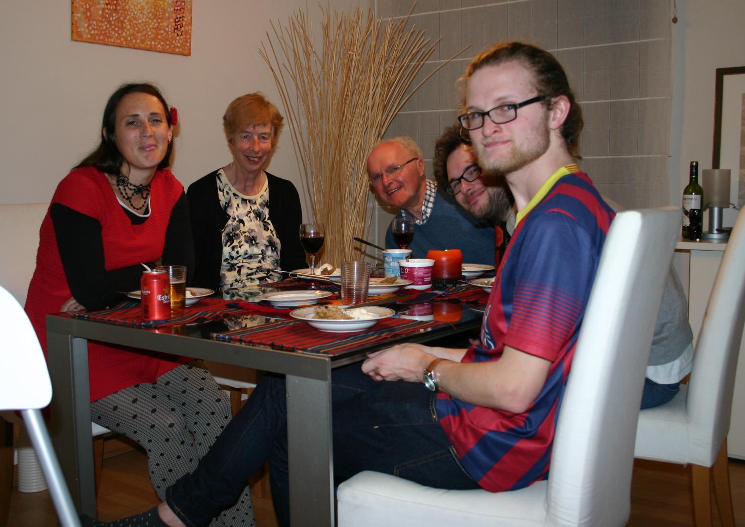 Saturday 21st, Supper at Tim & Trish's Apartment, Vallcarca, Barcelona.