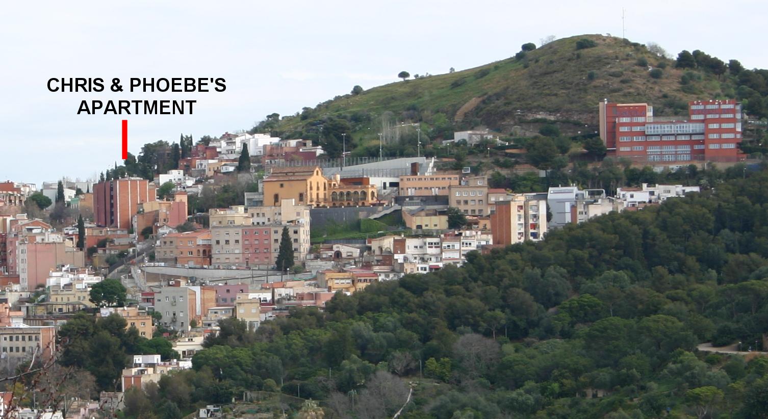 Sunday 22nd March, view towards Parc Gell & Chris & Phoebe's apartment from Jardins del Tur del Putxet, Vallcarca, Barcelona.