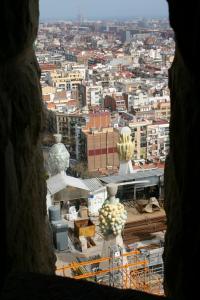 Monday 23rd March, view from a tower window of Gaudi's La Sagrada Familia, Barcelona.