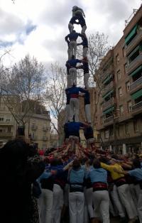 Sunday 22nd March, Human Castles (Casteller), Plaça de Santa Madrona, Poble Sec, Barcelona.