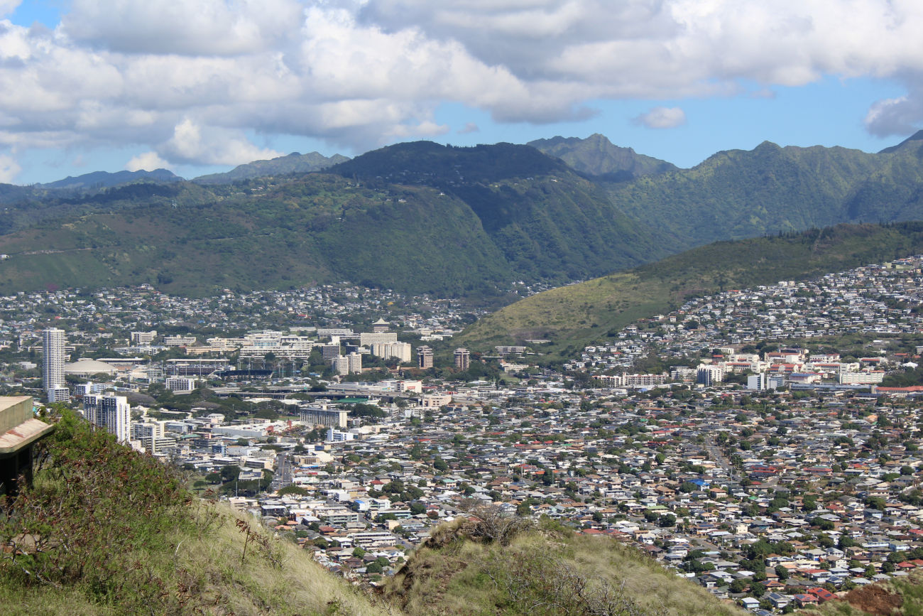 Looking towards Manoa from Diamond Head.