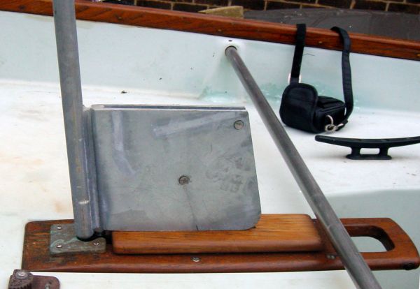 Photograph of rudder rest in use