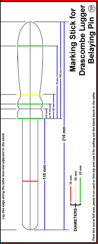 Belaying pin full-scale drawing