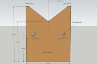 Construction drawing of chainsaw horse, end view.