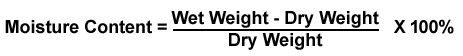 Moisture content equation