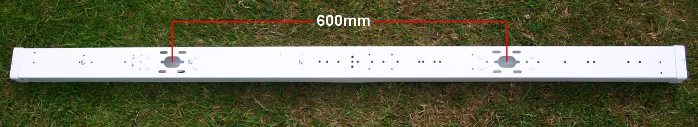 Fluorescent light showing the dimension needed for the support battens, 18th July 2015.