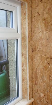 Window framed by studwork & OSB.