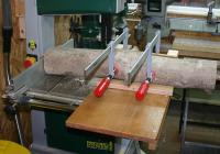 Log Cross-cutting jig in use.