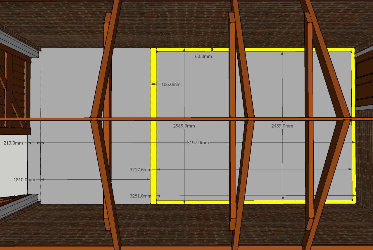 Plan of garage showing workshop footprint.