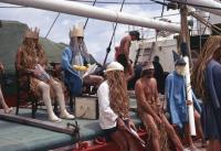 Crossing the Line ceremony on the foredeck of the RRS John Biscoe, 17th October 1972.