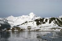 View of Mount Sugartop, South Georgia, viewed looking south-west from the deck of the John Biscoe departing from King Edward Point on the 11th November 1972.