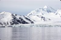 Closer view of the Nordenskjöld Glacier, South Georgia, viewed looking south-east from the deck of the John Biscoe departing from King Edward Point, South Georgia on the 11th November 1972.