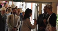 Monday 5th June, Trish & Tim welcoming guests into the marquee (Photo by Bedri).