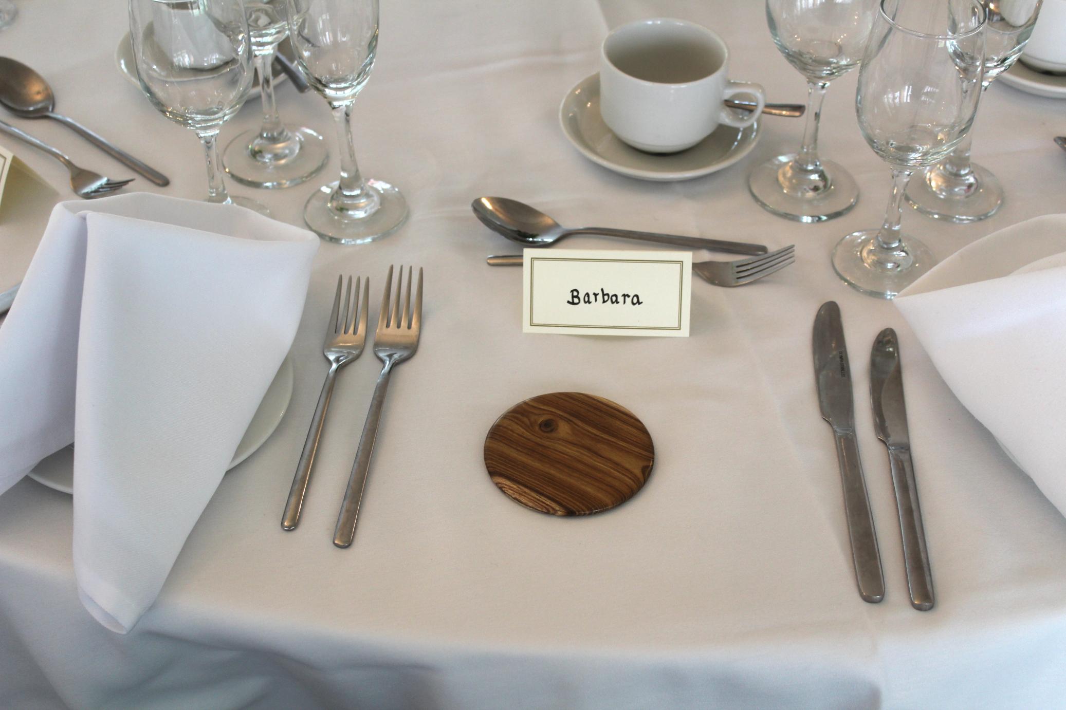 Monday morning 5th June, detail showing coaster on the Laburnum table, Hunton Park Hotel.