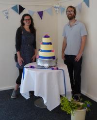 Monday morning 5th June, Natalie & Stuart, constructing their confectionery masterpiece.