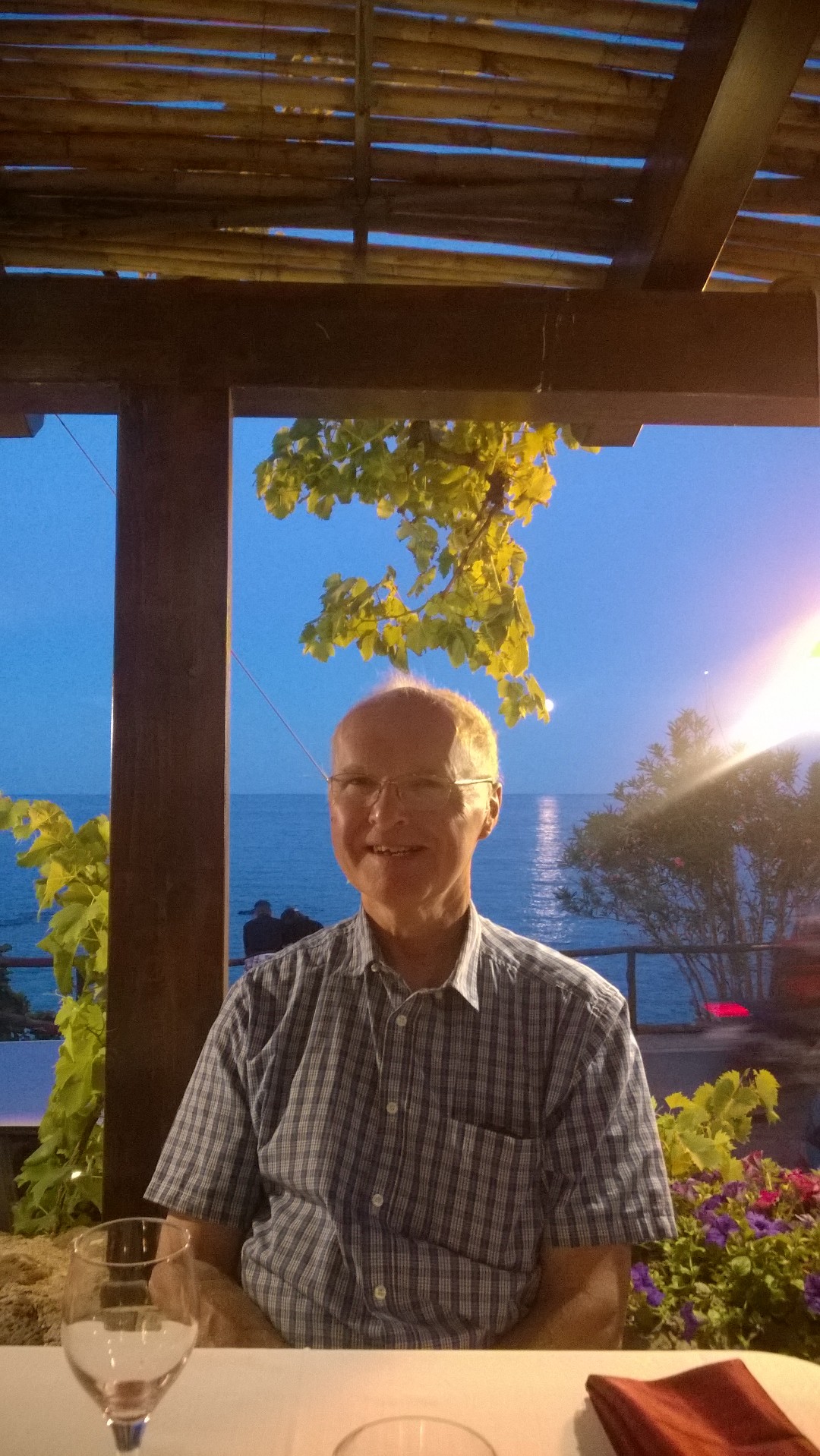 [Friday 9th June, eating out on the sea front at Cala Gonone, Sardinia.